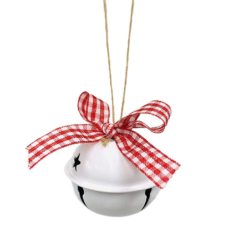 Campanelli per albero di Natale Rosso e Bianco lucido 3 cm, confezione da 12