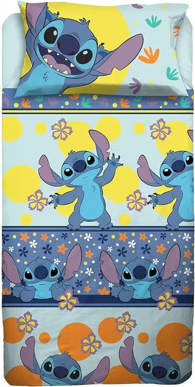 Completo lenzuola stitch singolo 100% cotone – Disney