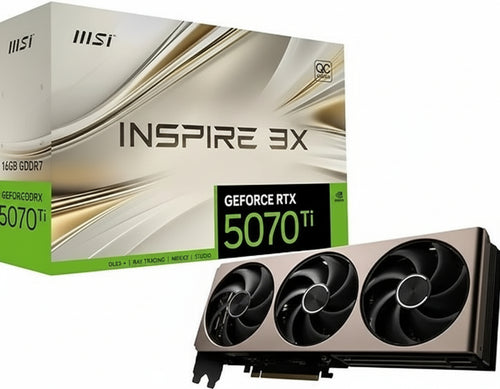 GeForce RTX 5070 Ti 16G Inspire 3X OC  16GB GDDR7 (28Gbps/256-bit), PCIe 5, Boost: 2482MHz, HDMI 2.1b, DisplayPort 2.1b