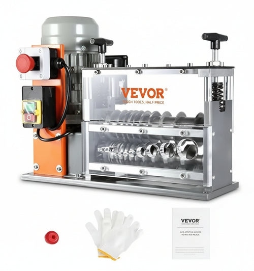 VEVOR Cable Stripping Machine Electric 1.5-32 mm Cable Peeling Machine 750 W Wire Stripping Machine 30 m per Minute Speed Wire Stripper 65 Mn Spring Steel Blade Ideal for Stripping Copper Wire