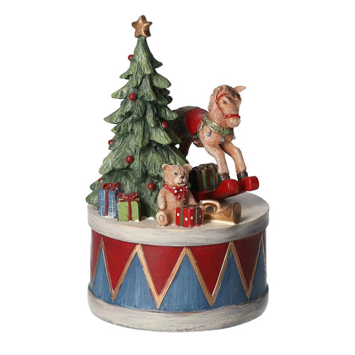 Carillon cavalluccio a dondolo in resina decorazione natalizia 9 x h 15 cm