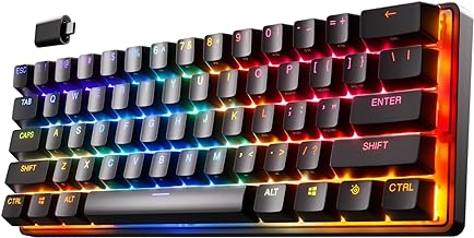 SteelSeries Apex Pro Mini Wireless - Tastiera meccanica da gaming - La pi veloce al mondo - Azionamento regolabile - Fattore di forma del 60% - Bluetooth 5.0 - 2,4GHz - Layout tedesco (QWERTZ)