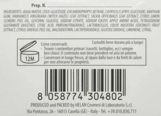 Helan, Linea Viso 1, Gel Detergente Normalizzante, Pelle mista, 150 mL