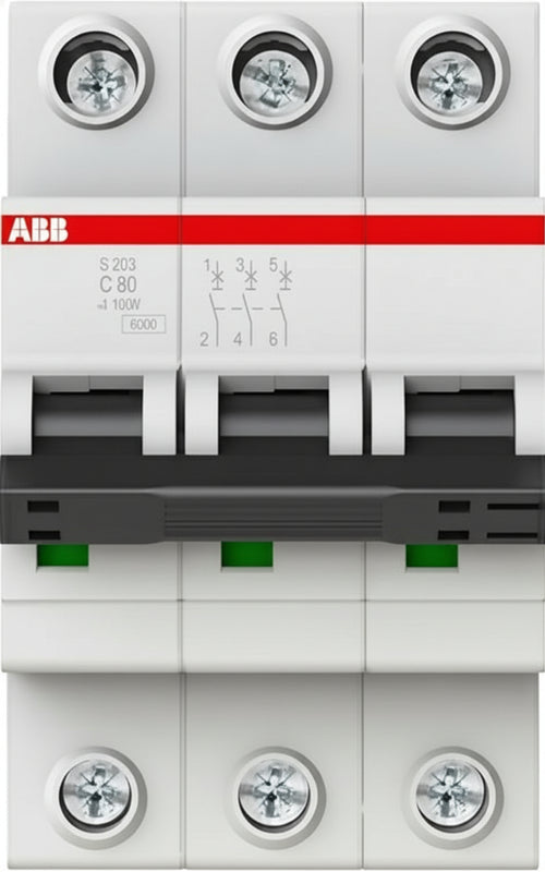 abb-entrelec Automatic Switch s203-c80 3 Poles 80 A C 6 KA