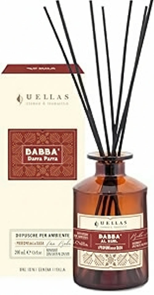 Helan Babbà al Rhum - Profumatore per Ambienti, Profumo Ambiente con Bastoncini per Diffusori con Pera, Vaniglia, Melassa e Cannella Idee Regalo Deodorante e Profumatori Ambiente 200 ml, Made in Italy