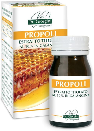 Dr Giorgini Integratore Alimentare, Monocomponenti Erbe Propoli Estratto Titolato al 10% in Galangina Pastiglie - 30 g