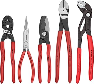 Knipex Tools 9K 00 80 108 US Cobra Cobalt Needle Nose Shears and Cutters Pliers Set (5 Piece)
