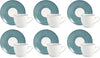 Confezione 6 tazze caffè echo con piatto in porcellana decorataH&H