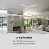 Ventilatore a soffitto con 3 pale in metallo ed interruttore da muro Ø 140 cm