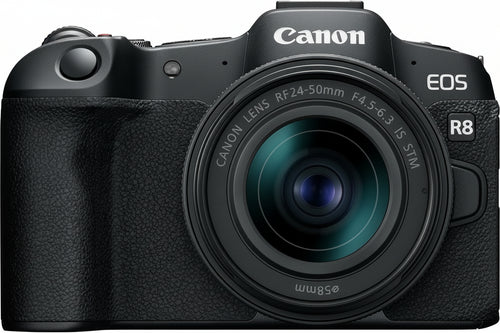 Canon EOS R8 Systemkamera + RF 24-50mm F4.5-6.3 is STM Objektiv - Spiegellose Vollformat Kamera (Digitalkamera mit Autofokus und Motiverkennung fr Augen Tiere Fahrzeuge, 4k Videokamera, WiFi)