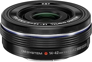OM SYSTEM M Zuiko Digital 14-42 mm F3.5-5.6 EZ Lens, Standard Zoom, Suitable for All MFT Cameras (Olympus OM-D and Pen Models, Panasonic G Series), Black