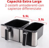 Friggitrice ad aria elettrica Eldorada dual ideale per tutti i tipi di frittura, capacità 5,5 + 3,5 litri
