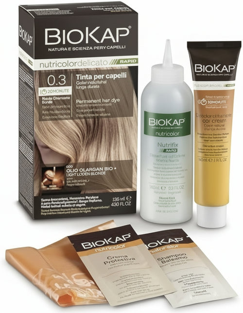 BIOKAP Nutricolor Delicato Rapid, Tinta capelli Senza Ammoniaca, Colorazione Capelli, Nutre, Colora e Ripara, Colorazione Con 10 Minuti Di Posa, 9.3 Biondo Chiarissimo Dorato, 135ml