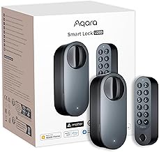 Aqara Smart Lock U200 (with Fingerprint), Matte Over Thread, Smart Door Lock with Apple Home Key and Rechargeable Battery, Supports Homekit, Google Home, Alexa and SmartThings, Black