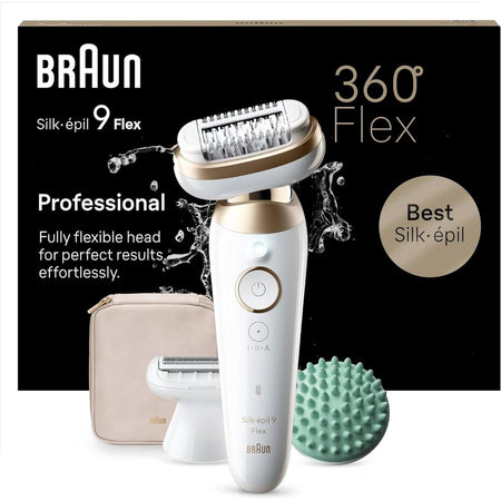 Braun Epilatore Oscillante 3D W&D 2 Velocità + Accessori + Custodia SES90713D