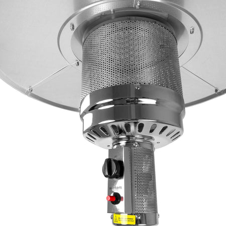 Scaldapatio stufa a fungo gas in acciaio h 221 cm 13 kw con ruote per esterno