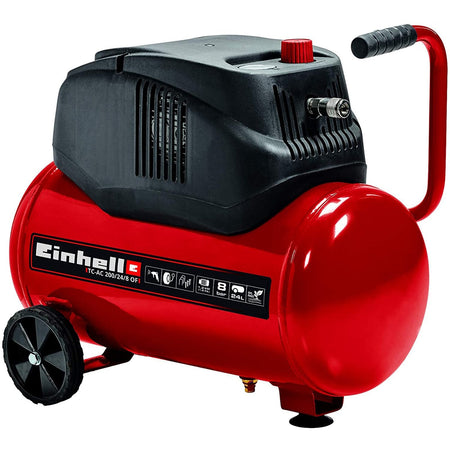 Compressore TC-AC 200/24/8 autolubrificato serbatoio da 24 litri fino ad 8 bar con valvola di sicurezza
