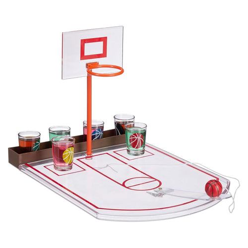 Gioco da tavola Drink Basket con 6 bicchieri in vetro scatola regalo
