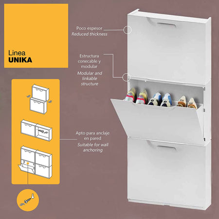 Scarpiera in resina modulabile "Unika" per interno ed esterno "Made in Italy"