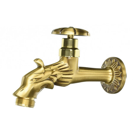 Rubinetto ornamentale in ottone antichizzato "Rinascimento" per fontane da giardino attacco 1/2"