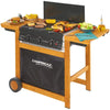 Barbecue Adelaide 3 Woody Dual Gas BBQ fornello brace con griglia e ruote a gas 3 bruciatori