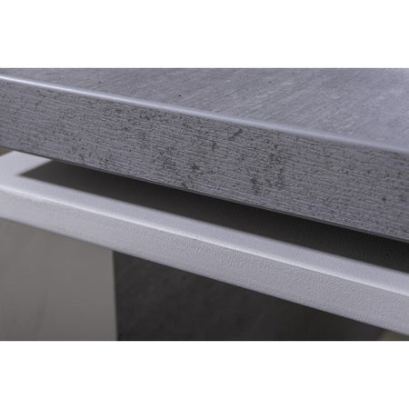 Scrivania elegante in legno con piedi in Acciaio da ufficio e stanzetta porta pc "Made in Italy"