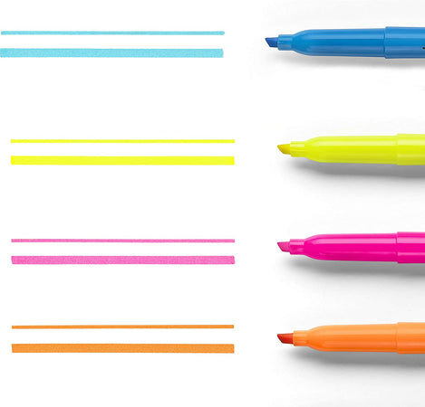 Evidenziatori fluorescenti "Slim Neon" con punta a scalpello per scuola, studio ed ufficio