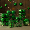 Pallina in vetro color verde per albero di Natale da Ø 10 cm, set da 4 pezzi