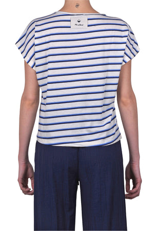 MeME ROAD Meme Road - T-shirt - 470257 - Panna/Blu da donna