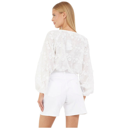 Guess blusa bianca tunica in pizzo Pelari W5GH0Y WHAJ0 G011 Camicie Guess