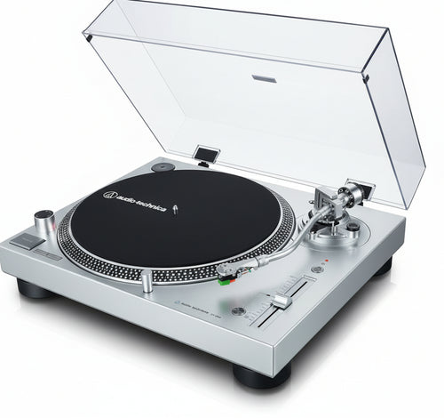 Audio-Technica AT-LP120X Giradischi a Trasmissione Diretta, Argento, Analogico e USB