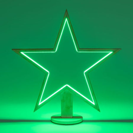 Decorazione luminosa stella natale 55 cm con base strip led multicolor per addobbi natalizi