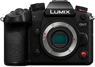 Panasonic Lumix DC-GH7E Micro Four Thirds Camera, 25.2MP, Open Gate, C4K/4K 4:2:2 60/50p Video, Phase Hybrid AF, Active is, LUT, 32-Bit Float Audio, OLED Viewfinder, Rotating Monitor, Black
