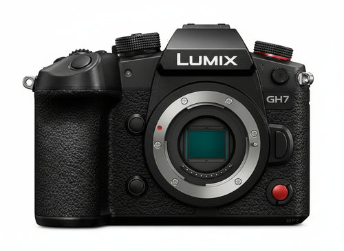 Panasonic Lumix DC-GH7E Micro Four Thirds Camera, 25.2MP, Open Gate, C4K/4K 4:2:2 60/50p Video, Phase Hybrid AF, Active is, LUT, 32-Bit Float Audio, OLED Viewfinder, Rotating Monitor, Black