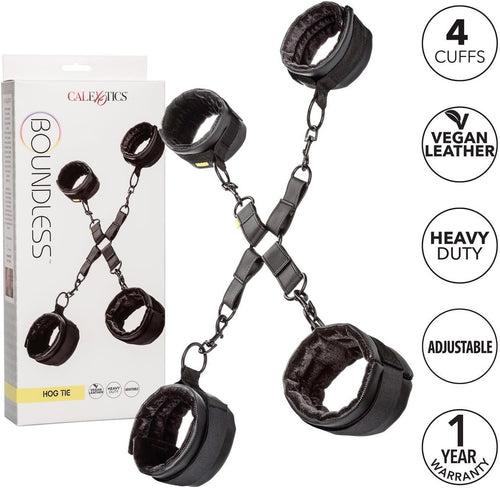 Sistema di blocco bondage mani piedi manette cavigliere nero Pelle regolabile