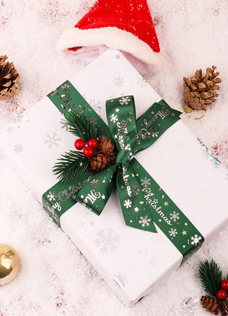 Nastro natalizio per decorazioni e confezioni pacchi regalo 1,5 cm x 2,7 m