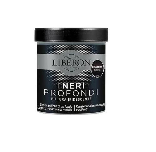 LIBERON - PITTURA IRIDESCENTE I NERI PROFONDI NUOVO NERO ROSSO BRILLANTE 500ML