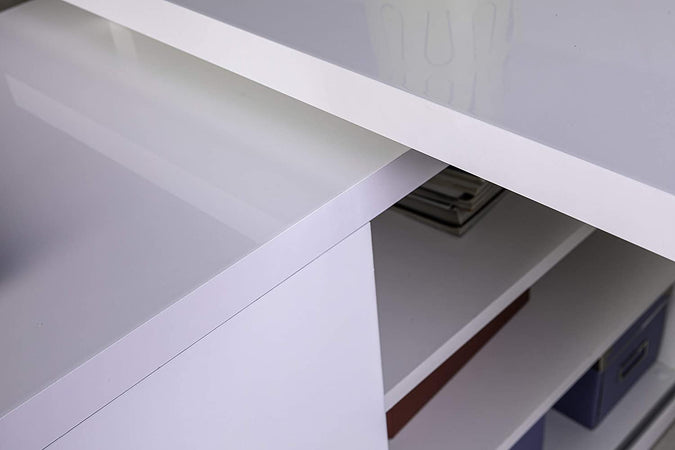 Scrivania angolare da ufficio e cameretta con cassettiera 150 cm Bianca "Made in Italy"