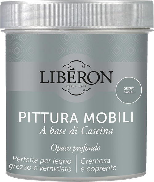 LIBERON - PITTURA MOBILI A BASE DI CASEINAOPACO PROFONDO GRIGIO SASSO 500ML