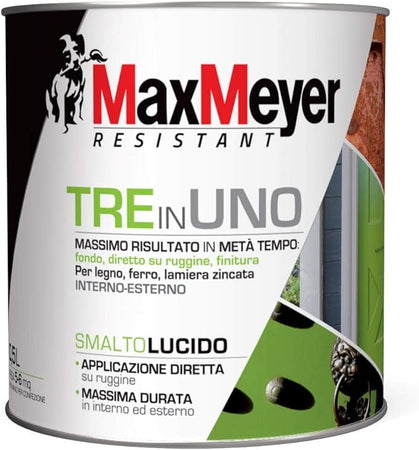 MAX MEYER - SMALTO ANTIRUGGINE 3 IN1 BIANCO LUCIDO 500ML