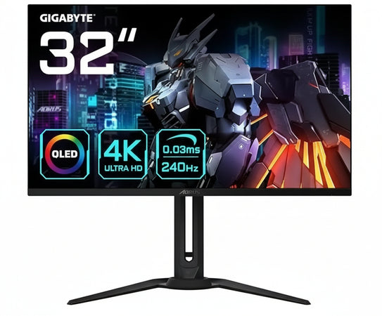 Gigabyte Aorus FO32U2 32 Inch OLED Gaming Monitor - 3840 x 2160 (UHD), 240Hz, 0.03ms, KVM, 250 cd/m, FreeSync Premium Pro, DisplayHDR True Black 400, HDMI 2.1