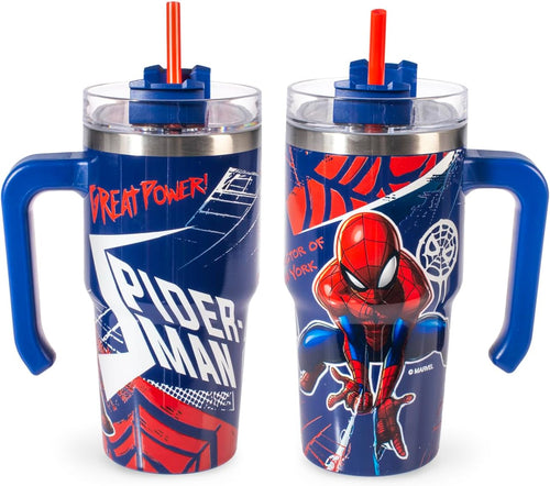 Mug termica Spiderman Ny con cannuccia inox 600mlH&H