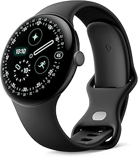 Google Pixel Watch 4 (45mm) - Android Smart Watch with Comprehensive Health and Fitness Tracking and Gemini Support - Matte Black Aluminium Case - Obsidian Sports Band - LTE