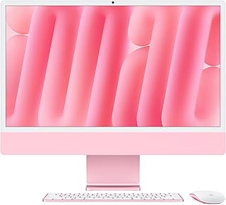 Apple iMac All-in-One Desktop Computer with M4 Chip with 10 Core CPU and 10 Core GPU: 24 Inch Retina Display, 24 GB Shared Memory, 512 GB SSD Memory, Matching Accessories; Rose