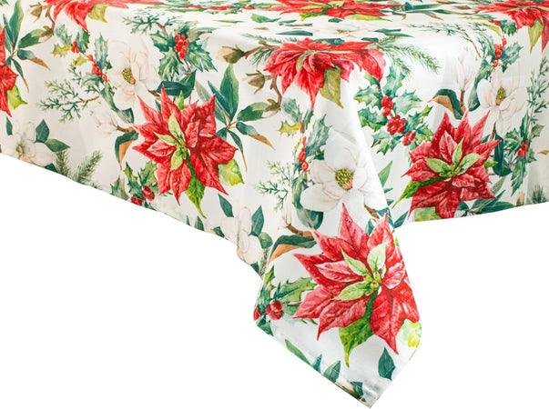 Tovaglia xmas flower H&H in poliestere decorata cm 140x180 6 postiH&H