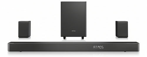 Hisense AX5125H 5.1.2 Soundbar with Wireless Subwoofer and Rear Speakers, 500W, Dolby Digital Plus, Dolby Atmos, Bluetooth, HDMI eARC/Optical/AUX/USB, Black (2024)