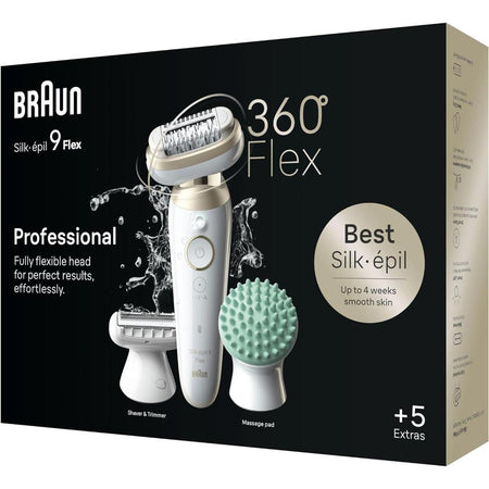 Braun Epilatore Oscillante 3D W&D 2 Velocità + Accessori + Custodia SES90713D