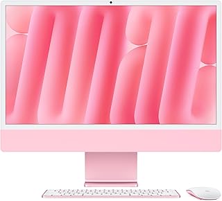 Apple iMac All-in-One Desktop Computer with M4 Chip with 8 Core CPU and 8 Core GPU: 24 Retina Display, 16GB Shared Memory, 256GB SSD Memory, Matching Accessories; Rose