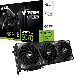 ASUS TUF Gaming GeForce RTX 5070 12GB GDDR7 OC Edition Graphics Card (NVIDIA Blackwell Architecture and DLSS 4, 2.5 Slot Design, SSF, PCIe 5.0, 3X DisplayPort 2.1b, 2X HDMI 2.1b)