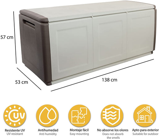 Baule cassapanca multiuso porta cuscini in Resina da esterno con maniglia "Made in Italy"